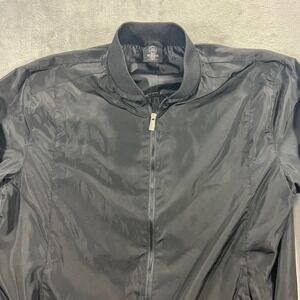TRUE CLASSIC Bomber Jacket Mens XL Black Lightweight Full Zip Solid